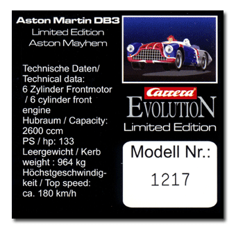 25442 Carrera Evolution Aston Martin DB3 Aston Mayhem