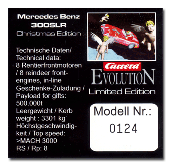 25483 Carrera Evolution Mercedes 300 SLR Christmas Edition - Limited Edition